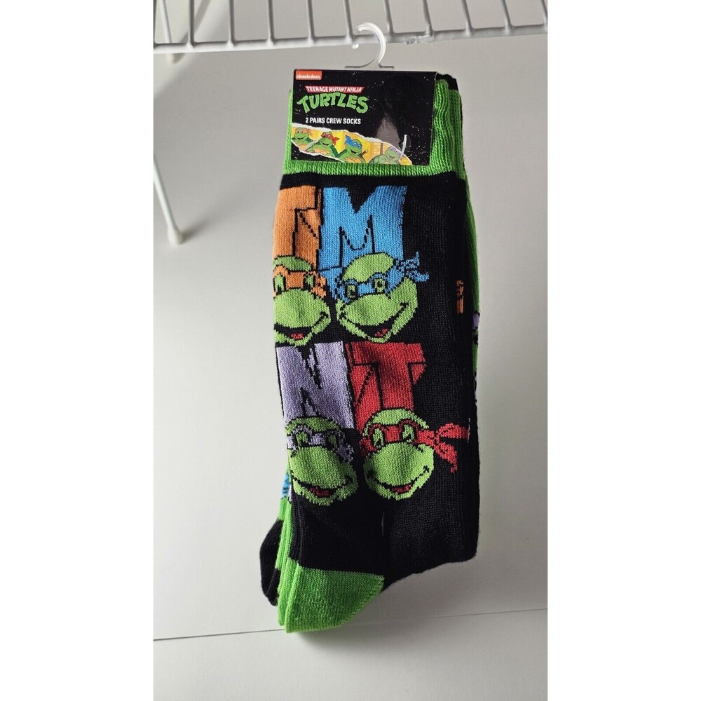 Teenage Mutant Ninja Turtles TMNT 2 Pack Socks New Adult Large NW 6-12 Shoe Sz